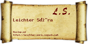 Leichter Sára névjegykártya
